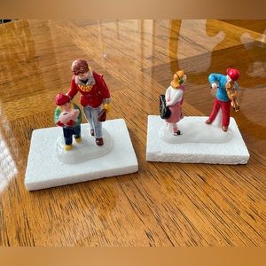 Department 56 Original Snow Village “First Deposit” and “Violin Serenade”